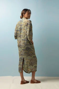 One Hundred Stars Marbled Green Rachel Dress|Women Dresses