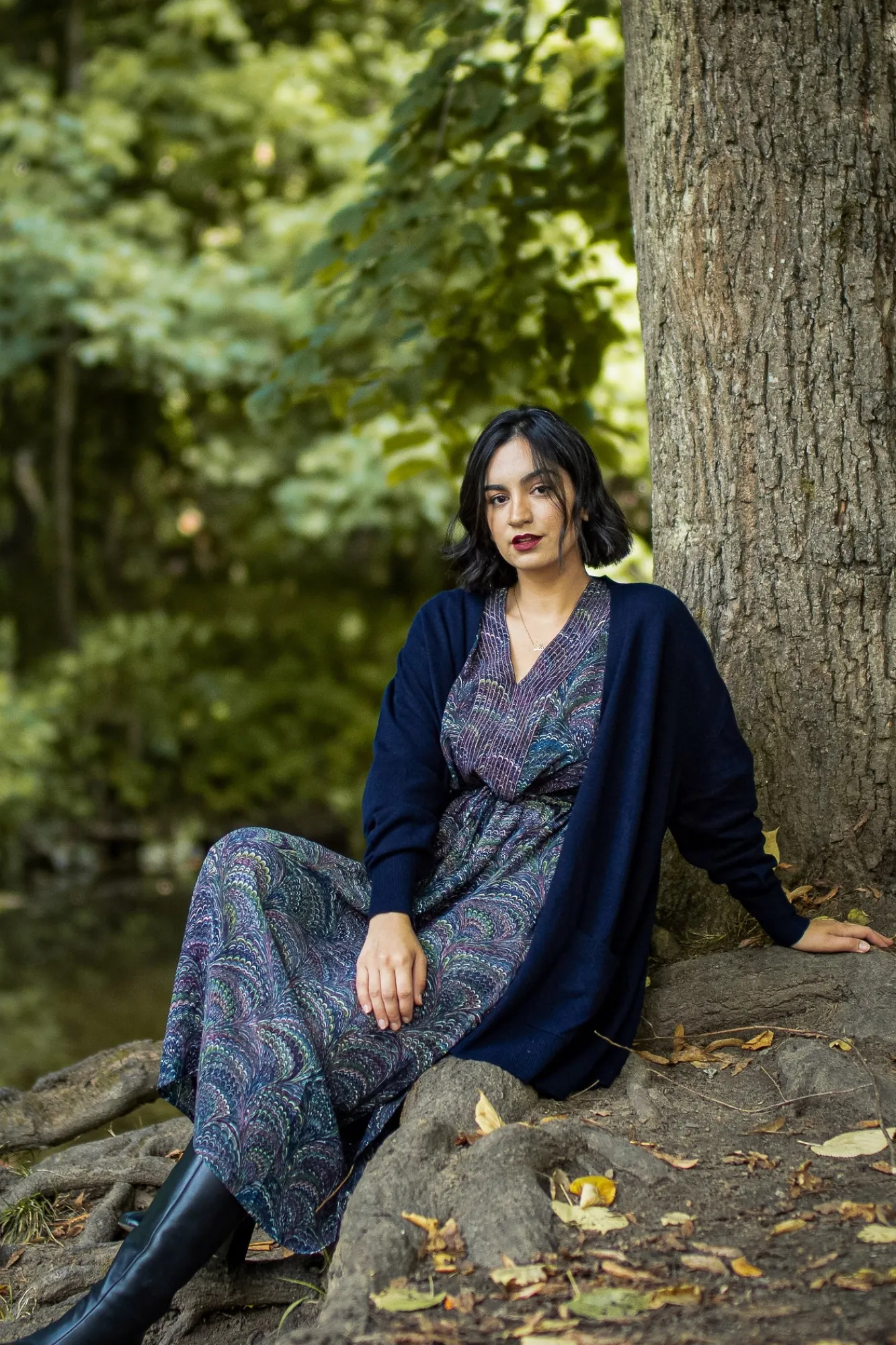 One Hundred Stars Marbled Indigo Abbi Dress|Women Dresses