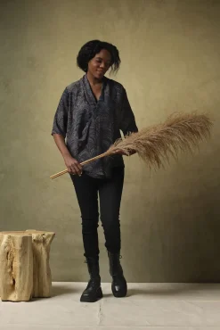 One Hundred Stars Marbled Indigo Rachel Top|Women Tops