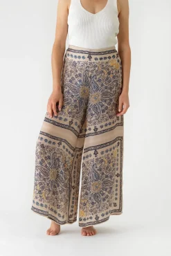 One Hundred Stars Mehndi Blue Palazzo Pant|Women Palazzo Pants