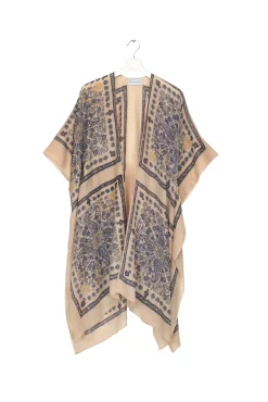 One Hundred Stars Mehndi Blue Wool Throwover|Women Wool Throwovers