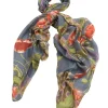 One Hundred Stars Peacock And Poppies Grey Scarf| Scarves