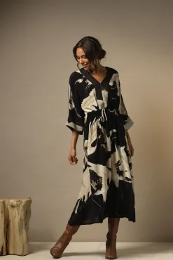 One Hundred Stars Stork Black Abbi Dress|Women Dresses