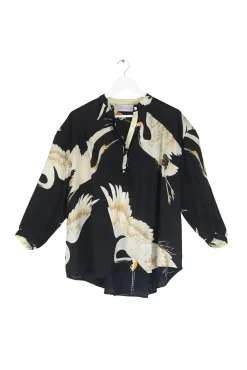 One Hundred Stars Stork Black Darcy Shirt|Women Tops