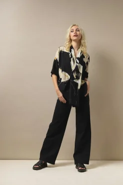 One Hundred Stars Stork Black Rachel Top|Women Tops