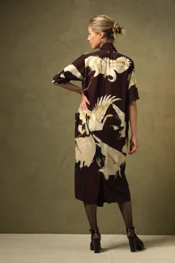 One Hundred Stars Stork Burgundy Rachel Dress|Women Dresses