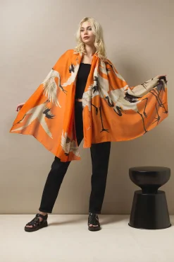 One Hundred Stars Stork Orange Scarf| Scarves