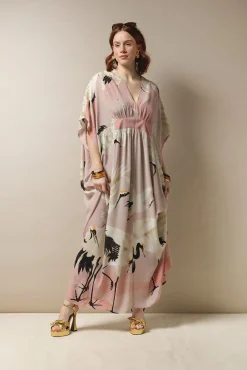 One Hundred Stars Stork Pink Margeux Kaftan|Women Kaftans
