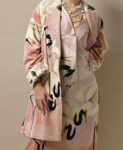 One Hundred Stars Stork Pink Velvet Boyfriend Jacket|Women Velvet Coats