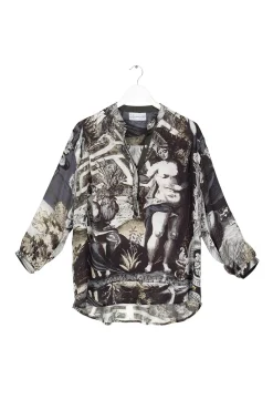 One Hundred Stars Sunburst Grey Darcy Shirt|Women Tops