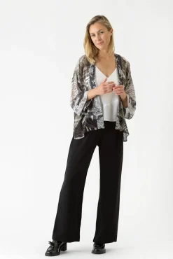 One Hundred Stars Sunburst Grey Kimono|Women Short Kimonos