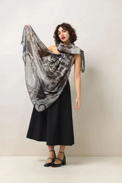 One Hundred Stars Sunburst Grey Scarf| Scarves