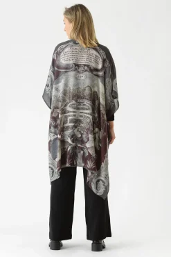 One Hundred Stars Sunburst Grey Wool Throwover|Women Wool Throwovers