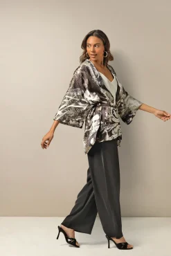 One Hundred Stars Sunburst Grey Wrap Jacket|Women Wrap Jackets