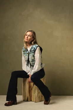 One Hundred Stars Tapestry Sea Gilet|Women Gilets