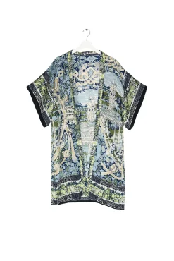 One Hundred Stars Tapestry Sea Midi Kimono|Women Midi Kimonos