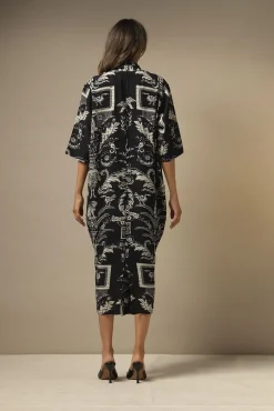 One Hundred Stars Vintage Damask Black Rachel Dress|Women Dresses