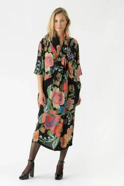 One Hundred Stars Woven Flower Black Rachel Dress|Women Dresses